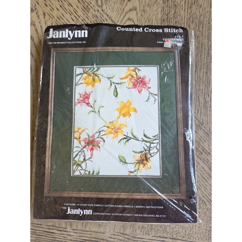 Janlynn Counted Cross Stitch Kit Yuzen Mist #74-1 Vintage 1986 Kit 11X14 New